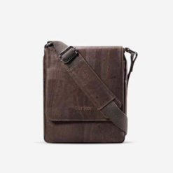 Sac épaule marron en liège pour homme