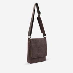 Sac épaule marron en liège pour homme