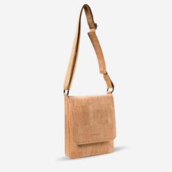 Sac épaule couleur nature en liège pour homme
