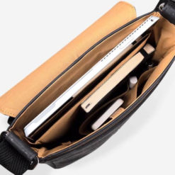 Sac épaule noir en liège pour homme