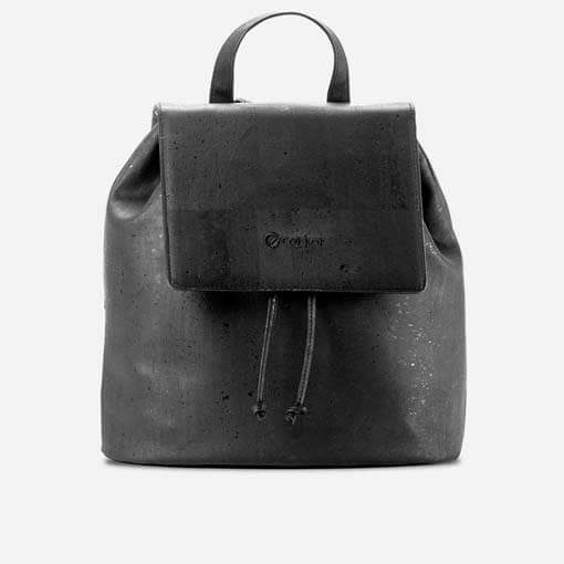 Sac à dos noir en liège pour femme