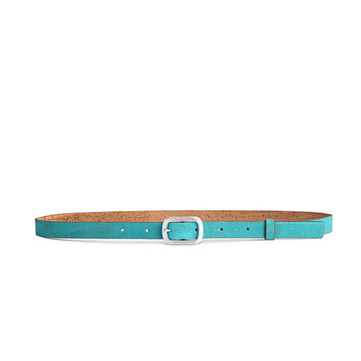 Ceinture turquoise en liège pour femme