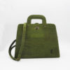 Sac épaule kaki en liège pour femme