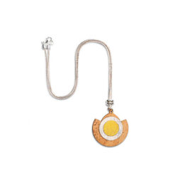 Collier jaune citron en liège pour femme