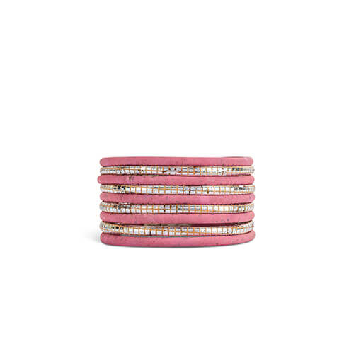 Bracelet rose en liège pour femme