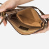 Petit sac épaule naturel et marron en liège pour femme