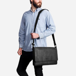 Sac épaule noir en liège mixte