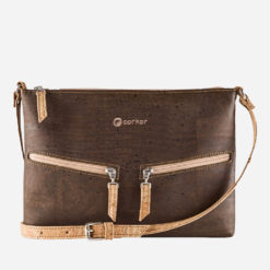 Petit sac épaule marron en liège pour femme