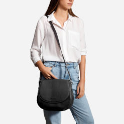 Sac épaule noir en liège pour femme