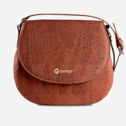 Sac épaule rouge brique en liège pour femme