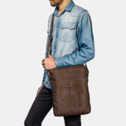 Sac épaule marron tronc en liège pour homme