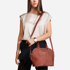 Sac à main rouge brique en liège pour femme