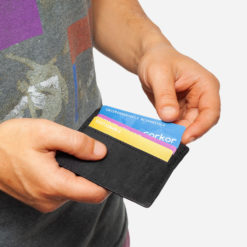 Porte carte noir en liège pour homme
