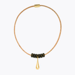 Collier noir en liège pour femme