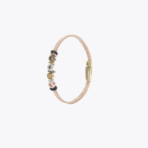 Bracelet doré en liège pour femme