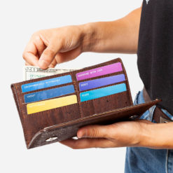 Portefeuille marron en liège pour femme