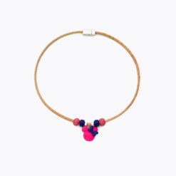 Collier rose bonbon en liège pour enfant