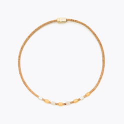 Collier doré en liège pour femme