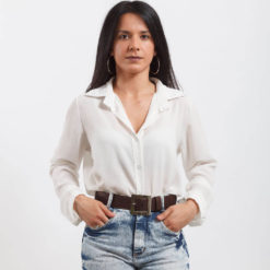 Ceinture marron en liège pour femme